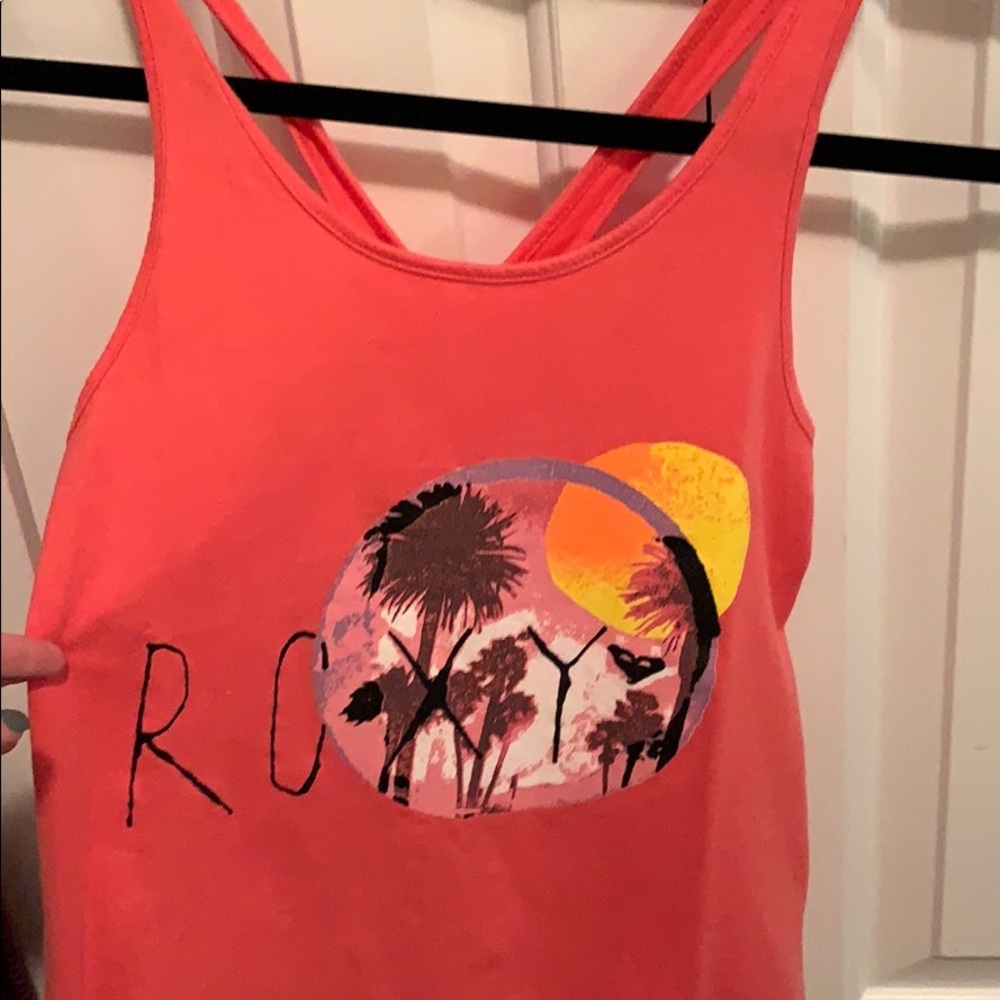 roxy pink tank top crisscross back. Size 10/12